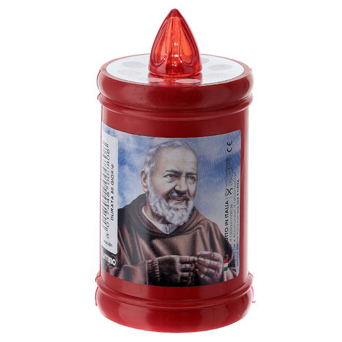 Vela eléctrica roja Padre Pio